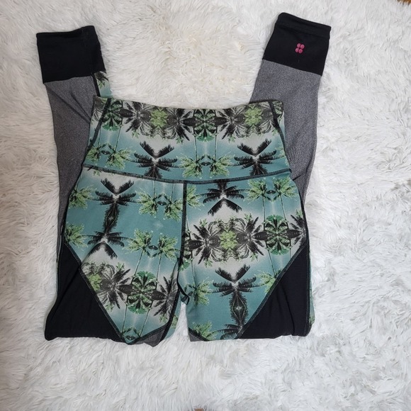 🌜Sweaty Betty Urdhva Reversible Palm Tree Print Leggings Small - Picture 4 of 8